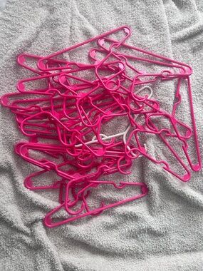 22 Pink & white Plastic Toddler Multi-Purpose Hangers - Lot